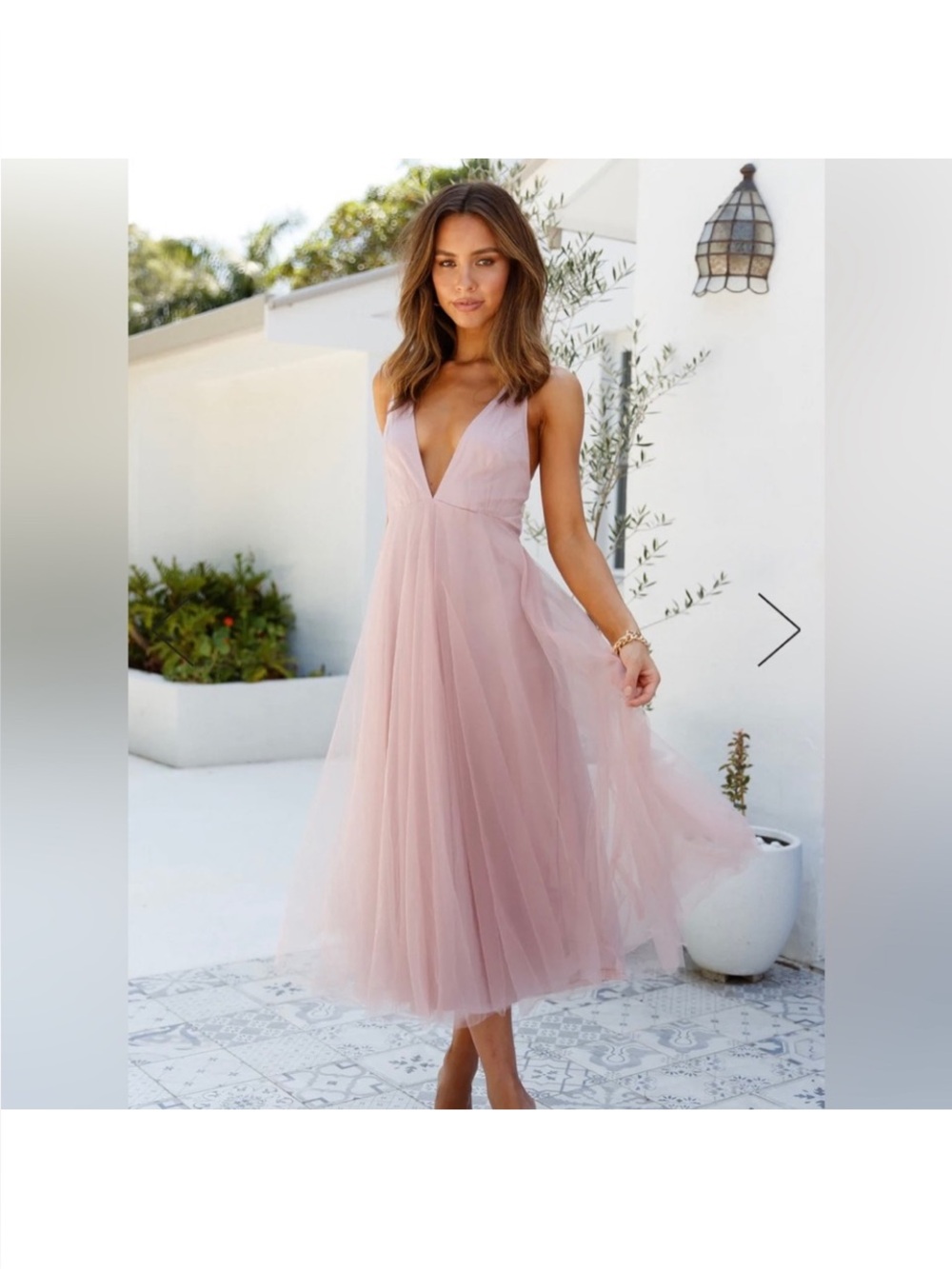 Hello Molly Corset Back Tulle Midi Dress